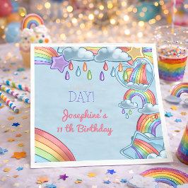 Rainbow lycklig day födelsedagsfest pappersservett