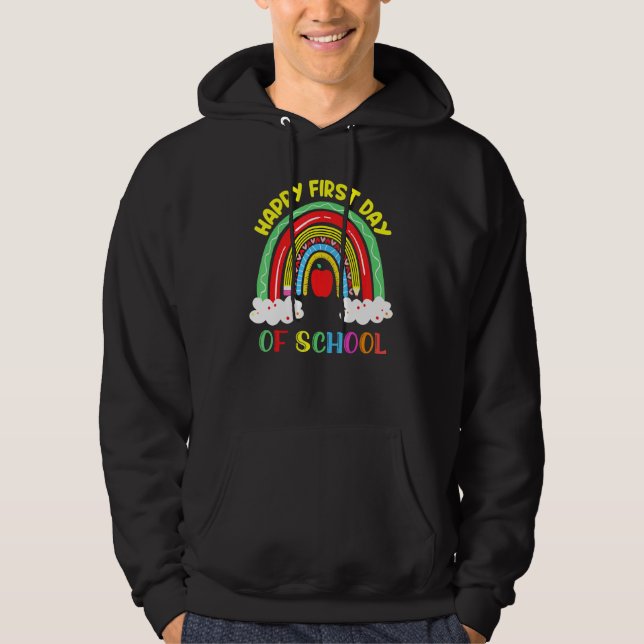 Rainbow Lycklig, första dagen för skollärarboys Gi Hoodie (Framsida)