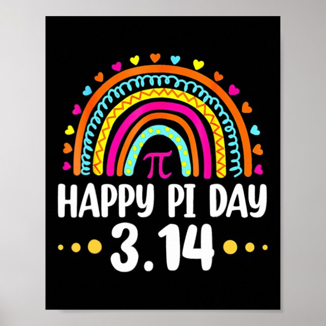 Rainbow Lycklig Pi Day 3 14 2025 Pi Symbol Math Kä Poster (Framsidan)