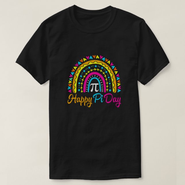 Rainbow Lycklig Pi Day Math Teacher Boys Girls Pi  T Shirt (Design framsida)