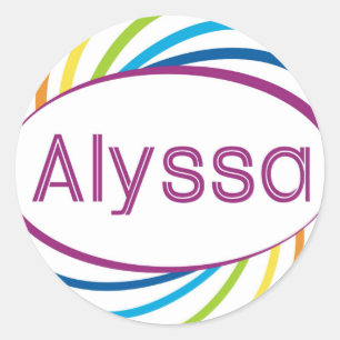 Rainbow lycklig ram Alyssa Runt Klistermärke
