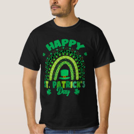 Rainbow Lycklig St patricks day Shamrock Leprechau T Shirt