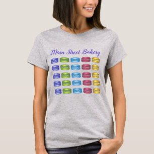 Rainbow Macaron Cookies Fransk Bakery Food T Shirt