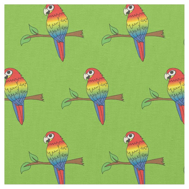 Rainbow Macaw Parrots Cute Birds Tyg (Närbild)