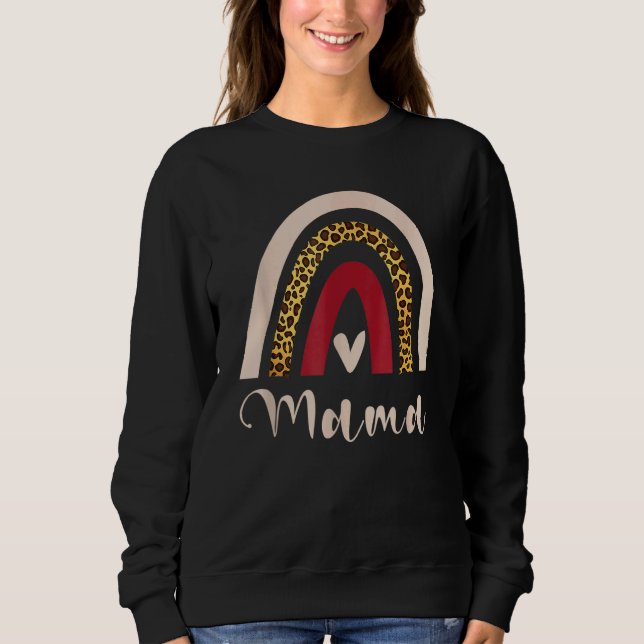 Rainbow Mama Leopard Boho Style T Shirt (Framsida)
