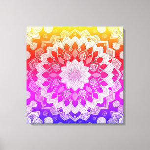 Rainbow Mandala Abstrakt Art Canvastryck