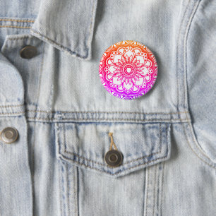 Rainbow Mandala Button Knapp