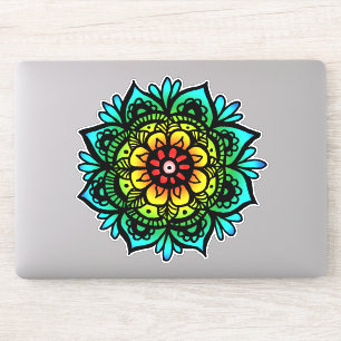 Rainbow Mandala Flower Klistermärken