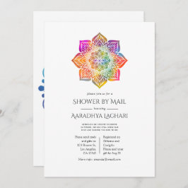 Rainbow Mandala Indian Shower by Mail Inbjudningar