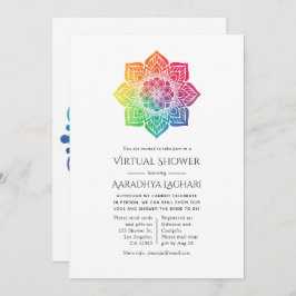 Rainbow Mandala indisk Virtuell Shower Inbjudningar