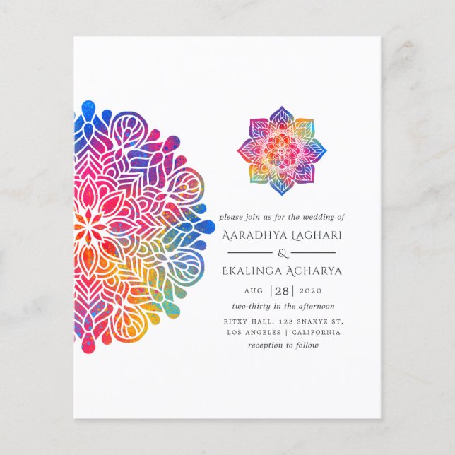 Rainbow Mandala invigning av indiska bröllop Flygblad (Framsidan)