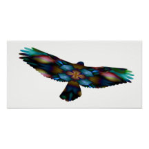 Rainbow Mandala Kaleidoscope Hawk under flygning