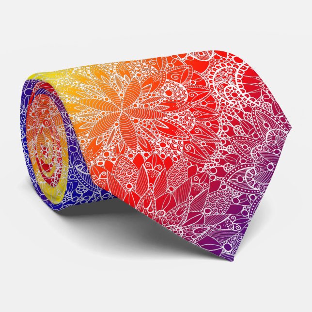 Rainbow Mandala Mönster Neck Tie Slips (Rullad)
