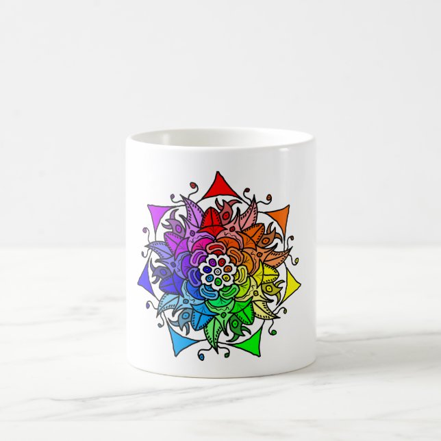 Rainbow Mandala Mugg 11 oz. (Center)