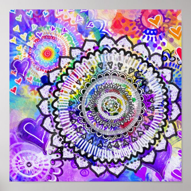 Rainbow mandala poster (Framsidan)