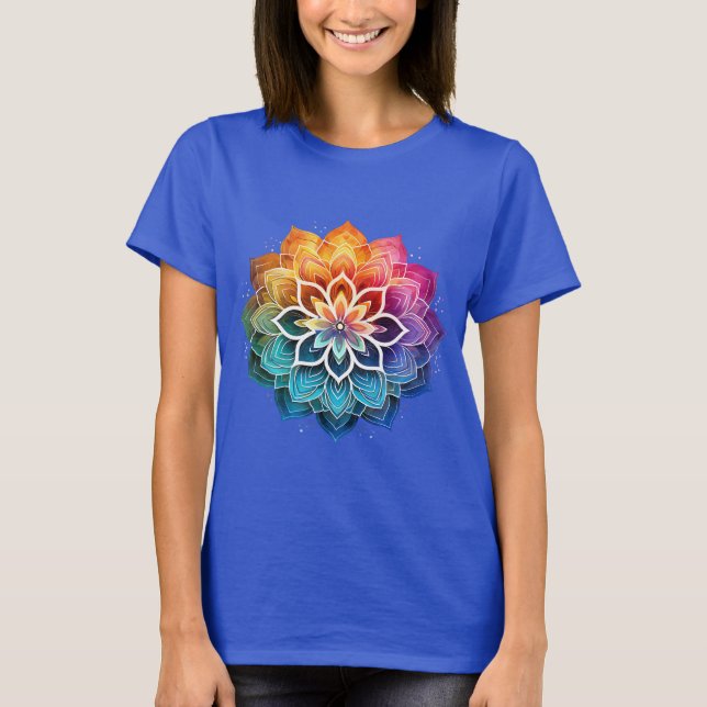 Rainbow mandala t shirt (Framsida)