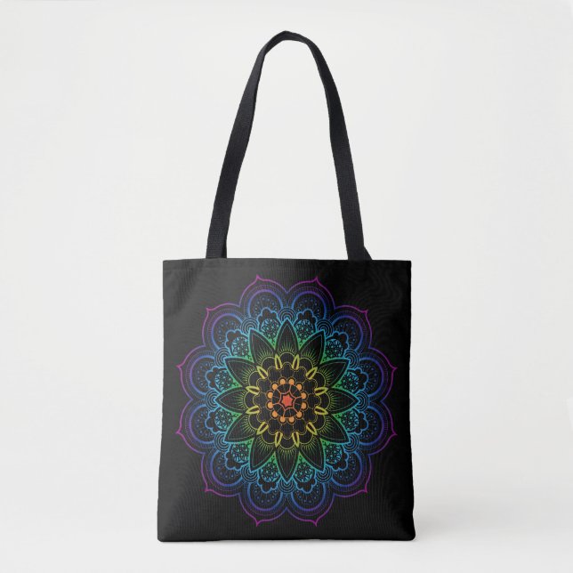 Rainbow mandala tygkasse (Framsida)