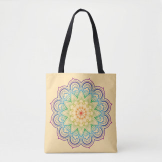 Rainbow mandala tygkasse