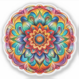 Rainbow Mandala vinyldekal Klistermärken