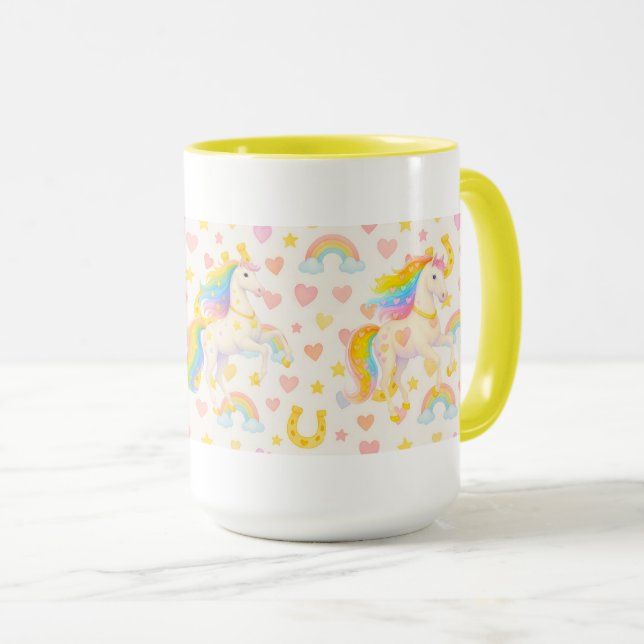 Rainbow Mane Horses Coffee Mug — Cooper & Cody Mugg (Framsida höger)