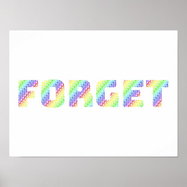 Rainbow Mantra Art – Allow Yourself To Forget Poster (Framsidan)