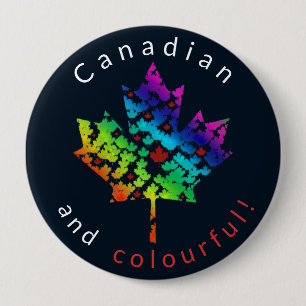 Rainbow Maple Löv Mosaic Colorful Kanada Knapp