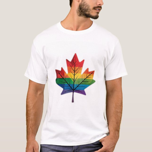 Rainbow Maple Löv T-Shirt (Framsida)