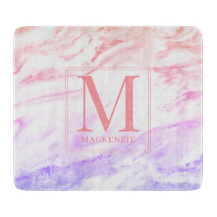 Rainbow Marble Metallic Monogram