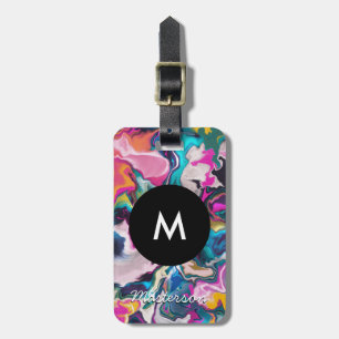 Rainbow Marbling Bagagebricka