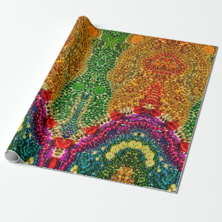 Rainbow Mardi Gras Bead Art Wrapping Papper Presentpapper
