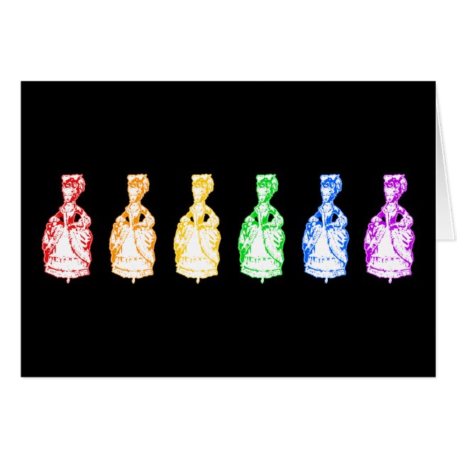 Rainbow Marie Antoinettes Hälsningskort (Framsidan Horizontal)
