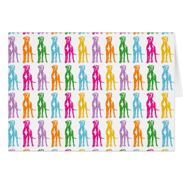 Rainbow Mastiff Mönster Hälsningskort (Framsidan Horizontal)