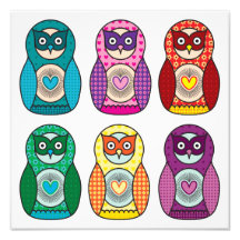 Rainbow Matryoshka Uggla Poster
