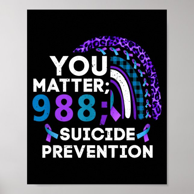 Rainbow Matter 988 förebyggande medvetenhetsband Poster (Framsidan)