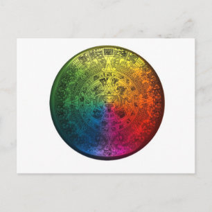 Rainbow Mayan Calendar vykort