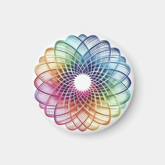 Rainbow Medallion - Abstrakt Magnet (Framsidan)