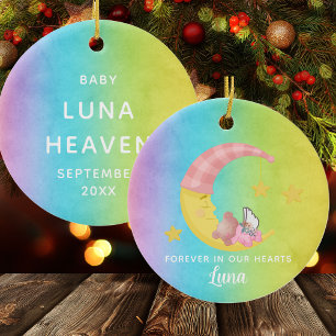 Rainbow Memorial Girl Baby Loss jul Julgransprydnad Keramik