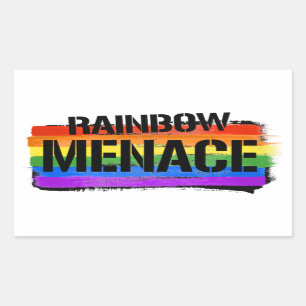 Rainbow Menace T-Shirt Rektangulärt Klistermärke