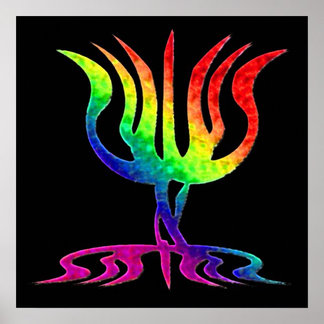 Rainbow Menorah Poster (Framsidan)