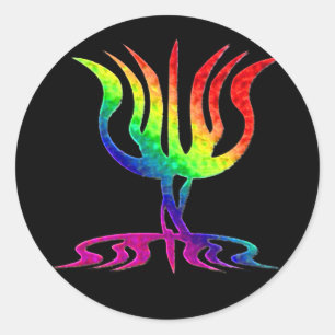 Rainbow Menorah Stickers Runt Klistermärke
