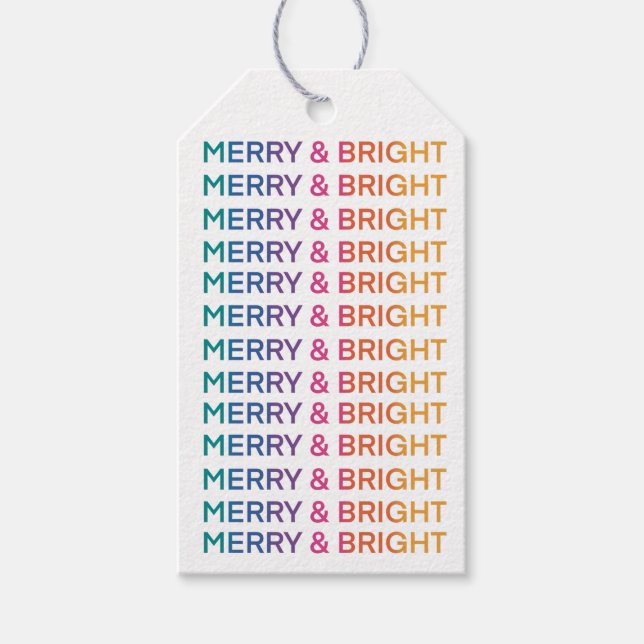 Rainbow Merry och Bright Presentetikett (Framsidan)