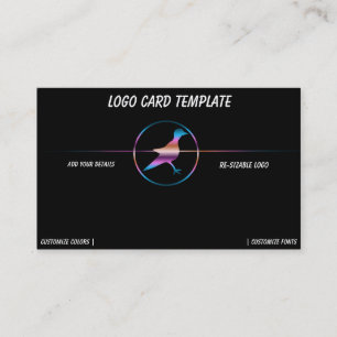 Rainbow Metallic Bird Logotyp Visitkort