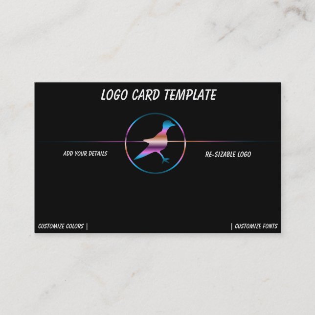 Rainbow Metallic Bird Logotyp Visitkort (Framsida)