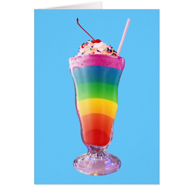 Rainbow Milkshake Hälsningskort (Framsidan)