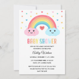 Rainbow Miracle Baby Shower Inbjudningar