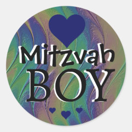 Rainbow Mitzvah Boy Runt Klistermärke