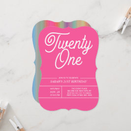 Rainbow Modern 21:a födelsedagsinbjudan Inbjudningar