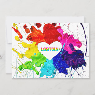 Rainbow Modern Rand LGBT Julkort