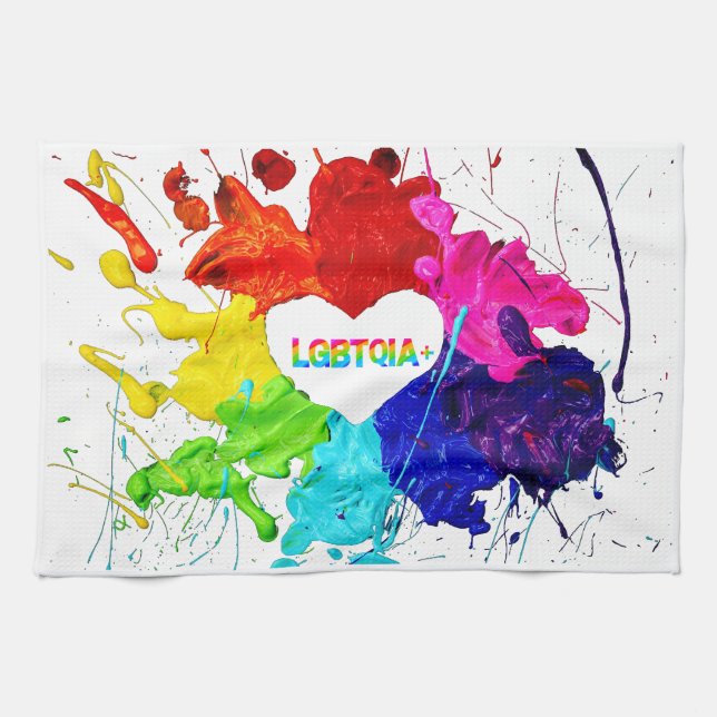 Rainbow Modern Rand LGBT Kökshandduk (Horisontell)
