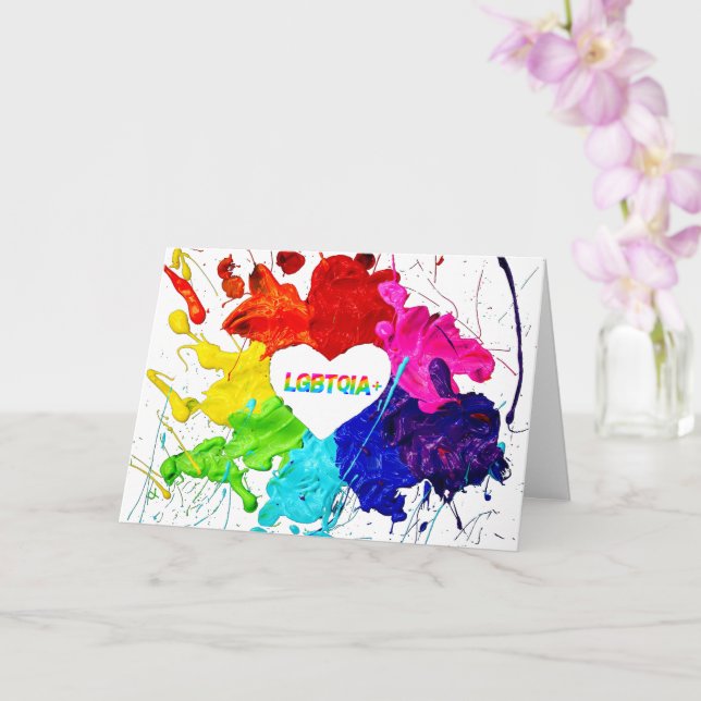 Rainbow Modern Rand LGBT Kort (Orkide)